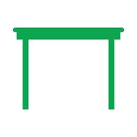 mesa de madeira de vetor verde eps10 ou ícone de mesa em estilo moderno plano simples isolado no fundo branco