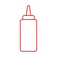 ketchup vector vermelho eps10 ou ícone de linha de garrafa de espremer mostarda em estilo simples e moderno isolado no fundo branco