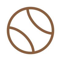 ícone de linha de bola de tênis vetor marrom eps10 em estilo moderno plano simples isolado no fundo branco