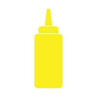 eps10 vetor amarelo ketchup ou ícone de garrafa de espremer mostarda em estilo simples e moderno isolado no fundo branco