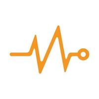 ícone de pulso do monitor de batimento cardíaco laranja vetor eps10 em estilo simples e moderno isolado no fundo branco