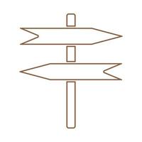 ícone de linha de madeira em branco do vetor marrom eps10 com duas setas em estilo moderno moderno simples plano isolado no fundo branco