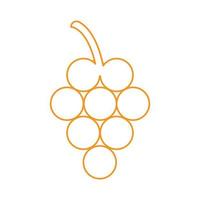 ícone de arte de linha de uvas vetoriais laranja eps10 em estilo moderno moderno plano simples isolado no fundo branco vetor