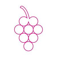 ícone de arte de linha de uvas vetoriais rosa eps10 em estilo moderno moderno plano simples isolado no fundo branco vetor