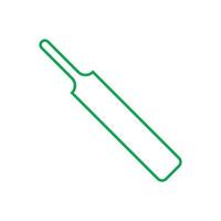 ícone de linha de bastão de críquete vetor eps10 verde em estilo simples e moderno isolado no fundo branco