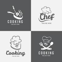 modelo de logotipo de cozinha de chef vetor