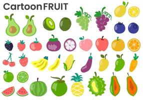 ilustração vetorial de frutas com elementos coloridos isolados vetor