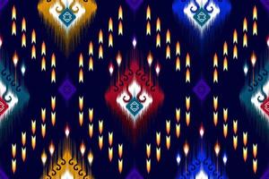 design de padrão sem emenda étnico ikat. tribal boho turquia étnico nativo bordado tradicional de fundo vector. tecido asteca tapete mandala ornamentos têxteis decorações papel de parede vetor