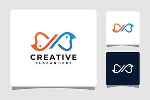 inspiração de design de modelo de logotipo de pássaro infinito vetor