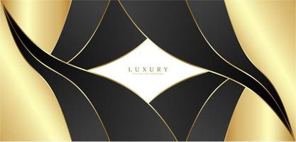 fundo premium preto com elementos geométricos dourados escuros de luxo. rico fundo para pôster, banner, panfleto etc. vetor