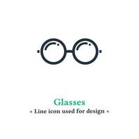 ícone de óculos isolado em um fundo branco. símbolo de óculos para seu site e design móvel. vetor