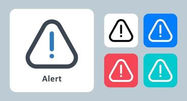 ícone de alerta - ilustração vetorial. alerta, atenção, aviso, erro, problema, mensagem, perigo, exclamação, linha, contorno, plano, ícones. vetor