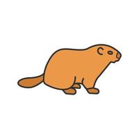 ícone de cor do dia da marmota. marmota. 2 de fevereiro. ilustração vetorial isolada vetor