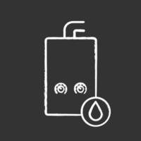 ícone de giz de aquecedor de água a gás. água de aquecimento. caldeira doméstica. ilustração de quadro-negro vetorial isolado vetor