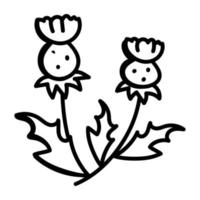 um ícone desenhado à mão de uma flor vetor