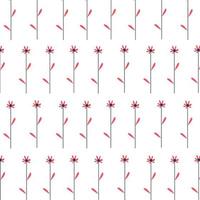 ilustração vetorial de padrão plano com flores e folhas simples vetor