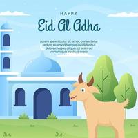 eid al adha modelo mídia social ilustração de fundo de desenho animado plano vetor