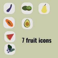 ícones para frutas de aplicativos móveis vetor