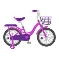 bicicleta infantil rosa. ilustração vetorial. vetor