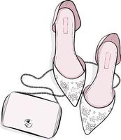 ilustração de sapatos planos de moda vetor