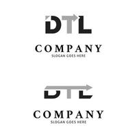 conjunto de design de ilustração de modelo de logotipo de vetor de ícone de letra inicial dtl
