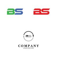 conjunto de design de ilustração de modelo de logotipo de vetor de ícone de letra inicial bs