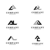 conjunto de design de ilustração de modelo de logotipo de vetor de letra inicial al ícone