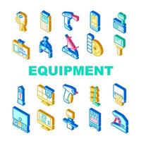 vetor de conjunto de ícones de coleção de dispositivo de equipamento de loja