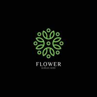 design de vetor de ícone de logotipo de flor elegante abstrato