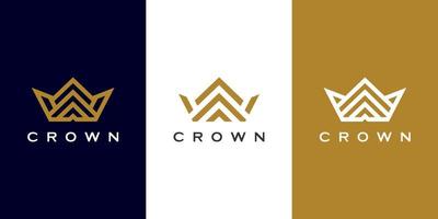 conjunto de design de vetor de logotipo de coroa
