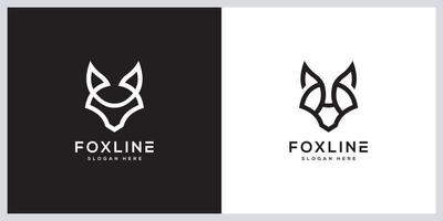 design de estilo de linha de vetor de logotipo de raposa cabeça