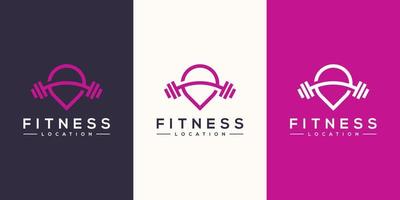 design de vetor de logotipo de localização de fitness