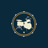 modelo de design de logotipo de bateria. ilustração vetorial de tambor. logotipo da loja de música. vetor