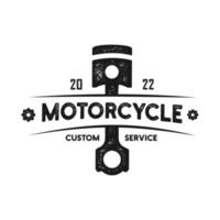 design de logotipo vintage de reparo de garagem de corrida de pistão vetor
