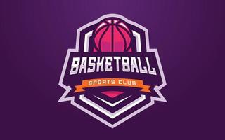 modelo de logotipo de clube de basquete para equipe esportiva ou torneio