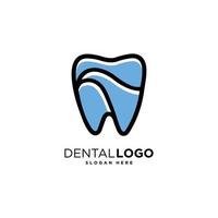 estilo de linha de vetor de logotipo de atendimento odontológico