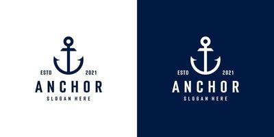 design de logotipo de selo marinho náutico âncora vetor