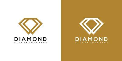 design de vetor de logotipo de diamante linha mono