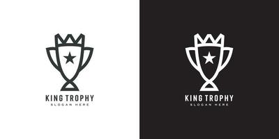 design de vetor de logotipo de rei de troféu