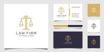 símbolo advogado advogado advogado modelo estilo linear logotipo da empresa e cartão de visita vetor