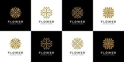 conjunto de modelo de design de vetor de logotipo de flor