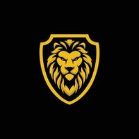 design de vetor de logotipo de escudo de leão