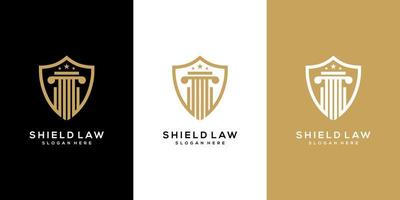 design de vetor de logotipo de escudo de escritório de advocacia