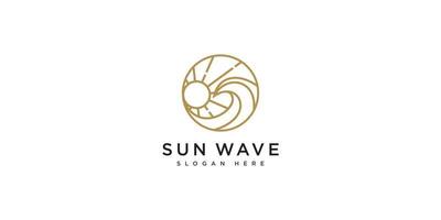 modelo de design de logotipo de onda do sol vetor