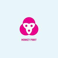 conceito de design de logotipo mindinho de macaco, modelo de logotipo de animal engraçado vetor