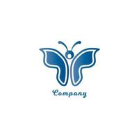 modelo de design de logotipo abstrato borboleta azul. conceito de logotipo animal isolado no fundo branco. adequado para produtos de beleza e moda. logotipo pictórico. vetor