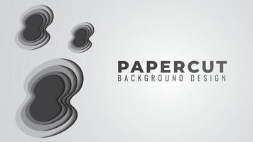 ilustração vetorial de camadas de papercut monocromático. modelo de design abstrato. tema de cor cinza. estilo de design simples e limpo vetor