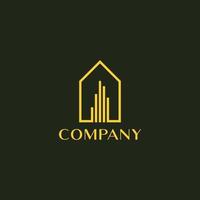 conceito de logotipo de construção de ouro abstrato, modelo de design de logotipo imobiliário, conceito de logotipo de luxo, vetor de logotipo profissional, propriedade de luxo, elemento de arquitetura de construção, apartamento, condomínio, aluguel