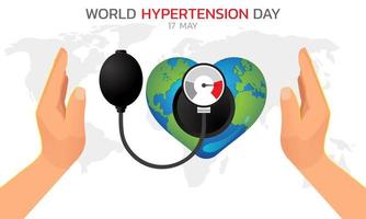 o dia mundial da hipertensão é comemorado todos os anos em 17 de maio. vetor