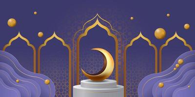 ilustração do projeto do fundo do banner ramadan kareem vetor